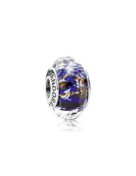 Cristal de Murano Facetado Azul Shibori