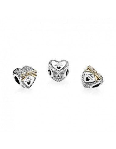Charm en plata de ley y oro Corazón de Boda
