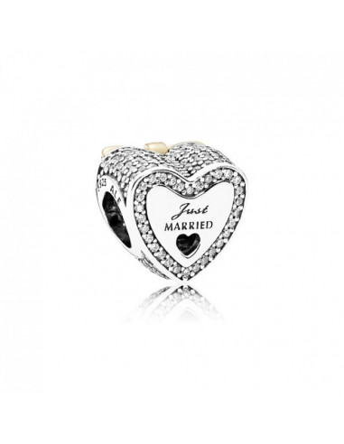 Charm en plata de ley y oro Corazón de Boda