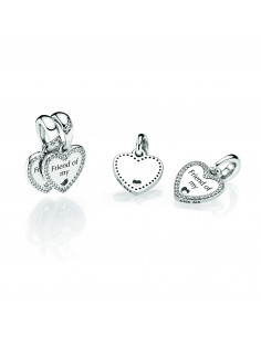 Charm colgante en plata de ley Corazones de la Amistad 2