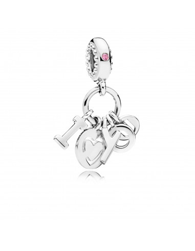 Charm colgante en plata de ley I Love You