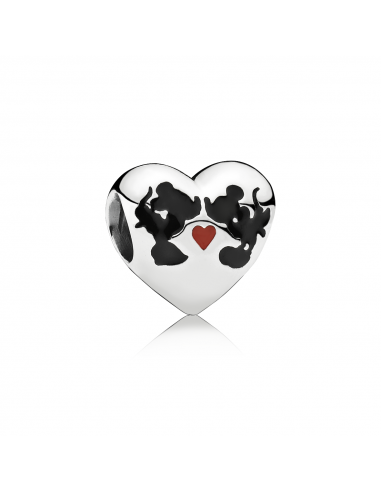 Charm en plata de ley Beso de Mickey & Minnie