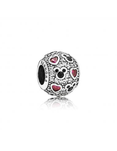 Charm en plata de ley Mickey & Corazones Brillantes