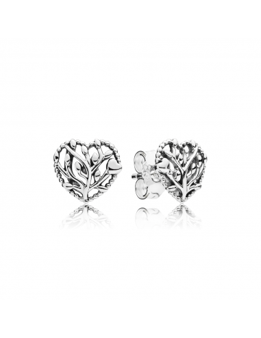 Pendientes en plata de ley Corazones Florecientes