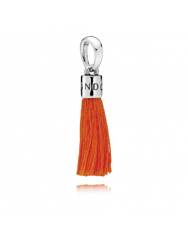 Charm Colgante en plata de ley Borla Naranja