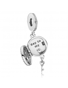 Charm Colgante en plata de ley Llave del Amor Real 2