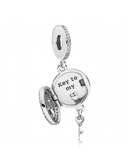 Charm Colgante en plata de ley Llave del Amor Real