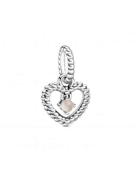 Charm colgante en plata de ley con esferas Rubor rosa