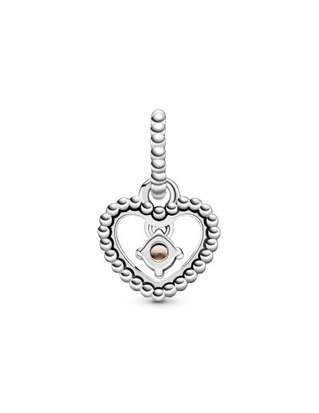 Charm colgante en plata de ley con esferas Rubor rosa