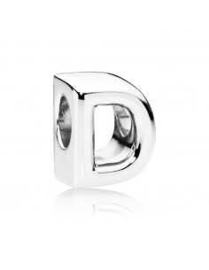 Charm PANDORA Letra D en plata de primera ley.