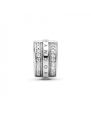 Clip en plata de ley Logo con Líneas Brillantes...