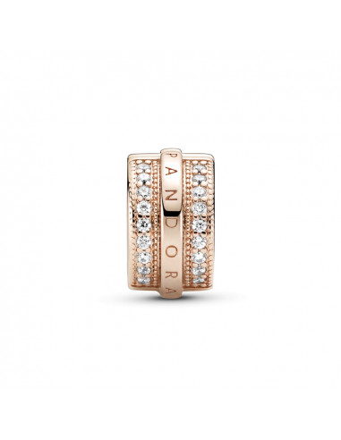 Clip en Pandora Rose Logo con Líneas Brillantes...