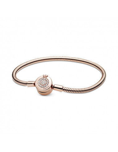 Pulsera Moments en Pandora Rose Corona Brillante con cadena de serpiente Pandora