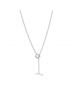 Collar en T en plata de ley Logo y Corazón en Pavé Pandora 2