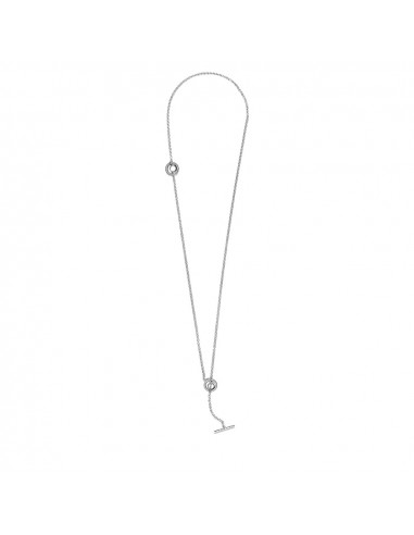 Collar en T en plata de ley Logo y Corazón en...