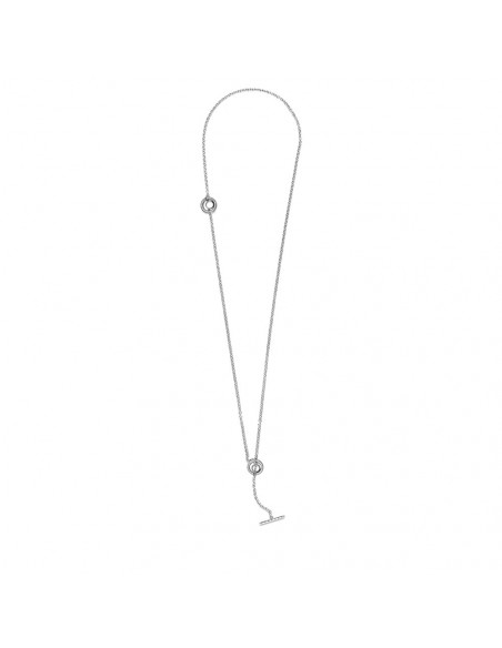Collar en T en plata de ley Logo y Corazón en Pavé Pandora