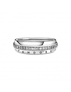 Anillo en plata de ley Triple Banda en Pavé Pandora 2