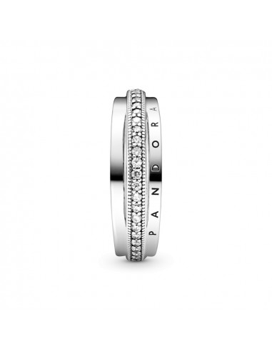 Anillo en plata de ley Triple Banda en Pavé...