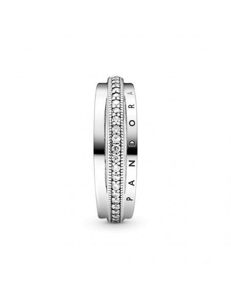 Anillo en plata de ley Triple Banda en Pavé Pandora