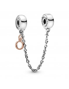 Cadena de seguridad en plata de ley Corona O de Pandora