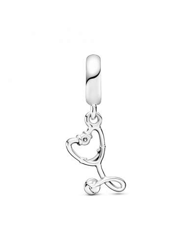 Charm en plata de ley colgante Estetoscopio
