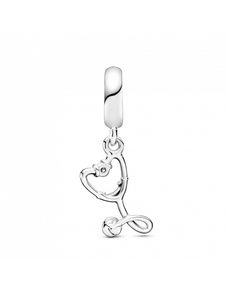 Charm en plata de ley colgante Estetoscopio