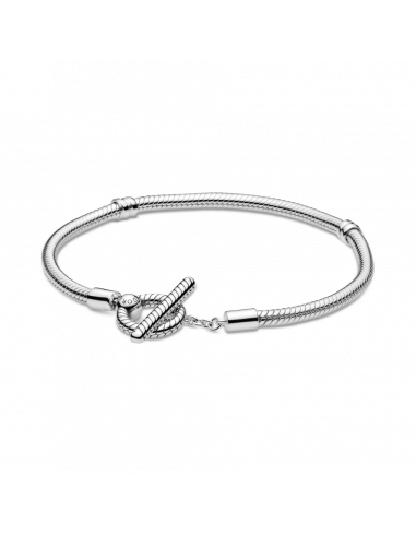 Pulsera Moments en plata de ley Cadena de Serpiente con cierre en T