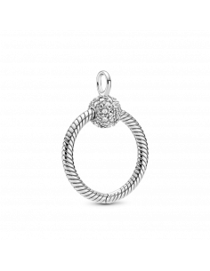 Colgante O Pandora Moments en plata de ley  en Pavé