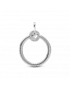 Colgante O Pandora Moments en plata de ley  en Pavé 2