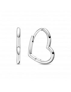 Pendientes de Aro en plata de ley Corazón Asimétrico