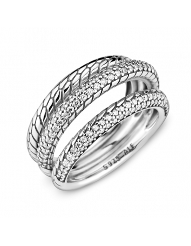 Anillo en plata de ley Tres Bandas Cadena de...