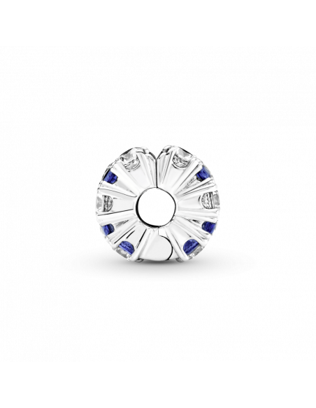 Clip en plata de ley Brillos Azules y Transparentes Pandora