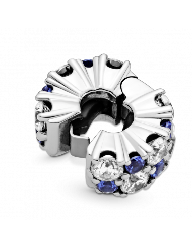 Clip en plata de ley Brillos Azules y...