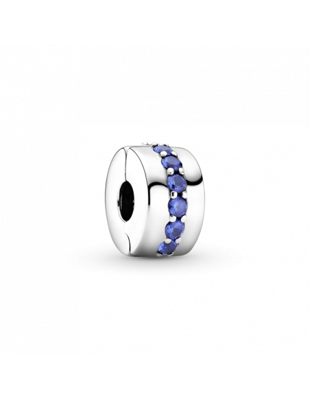 Clip en plata de ley Destellos Azules Pandora