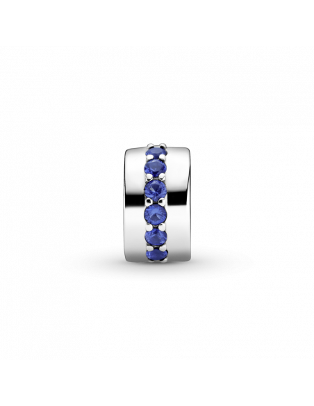 Clip en plata de ley Destellos Azules Pandora