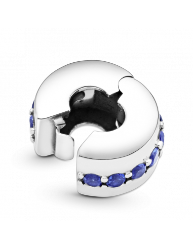 Clip en plata de ley Destellos Azules Pandora