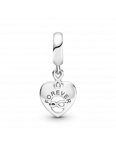 Charm Colgante en plata de ley Corazón Amigos para Siempre 2