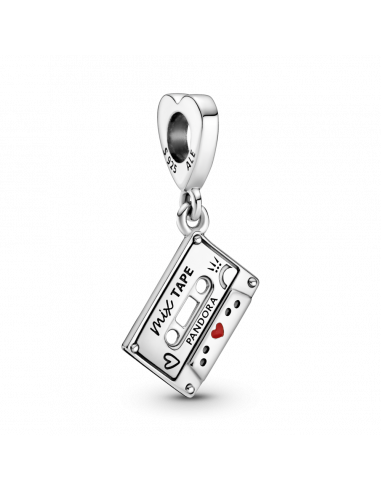 Charm Colgante en plata de ley Cassette Vintage