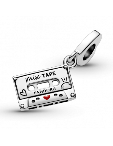 Charm Colgante en plata de ley Cassette Vintage