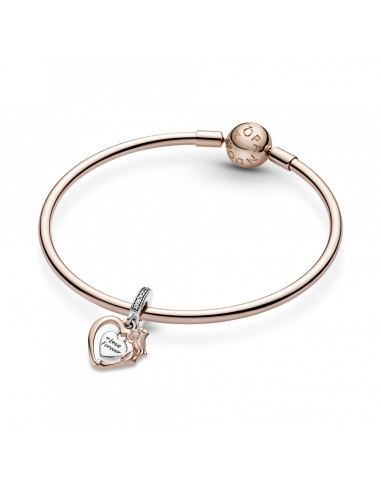 Charm Colgante en Pandora Rose Corazón y Flor Rosa