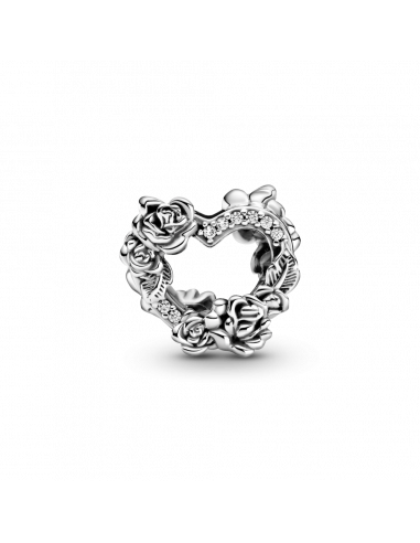 Charm en plata de ley Corazón Abierto y Flores...