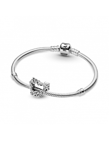 Charm en plata de ley Corazón Abierto y Flores...