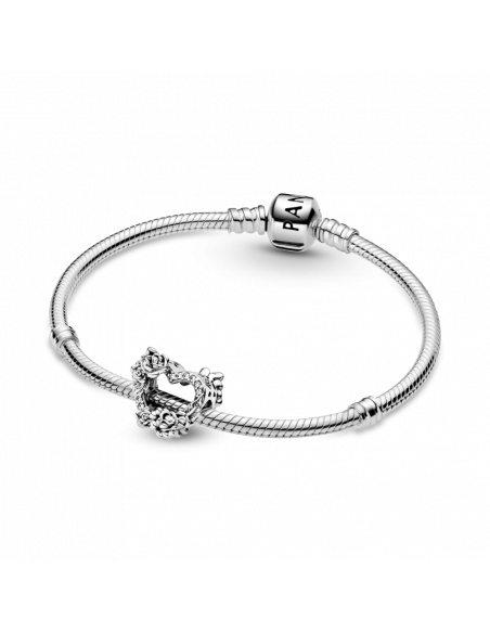 Charm en plata de ley Corazón Abierto y Flores Rosas