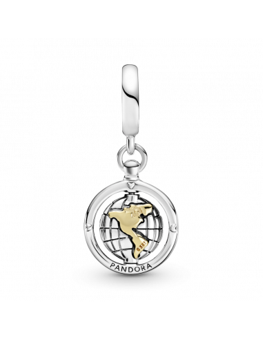 Charm Colgante en plata de ley Mundo Giratorio