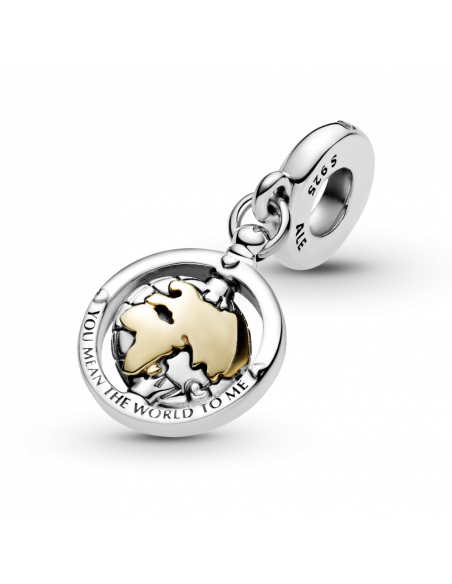 Charm Colgante en plata de ley Mundo Giratorio
