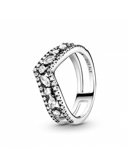 Anillo en plata de ley Doble Deseo Brillante