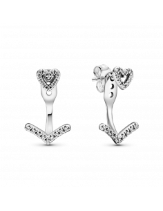 Pendientes de botón en plata de ley Corazón Espumoso...