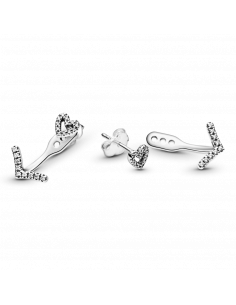 Pendientes de botón en plata de ley Corazón Espumoso... 2