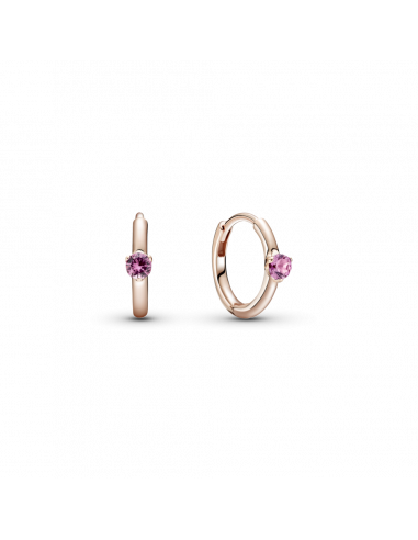 Pendientes aro en Pandora Rose Solitario Rosa