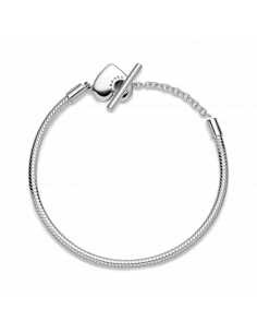 Pulsera Moments en plata de ley Cadena de Serpiente con... 2
